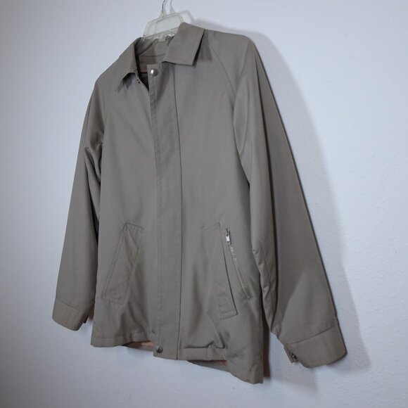 London Fog Zip Front Jacket Men's 40 Reg Beige Removable Faux Fur Lined Classic - Picture 3 of 14